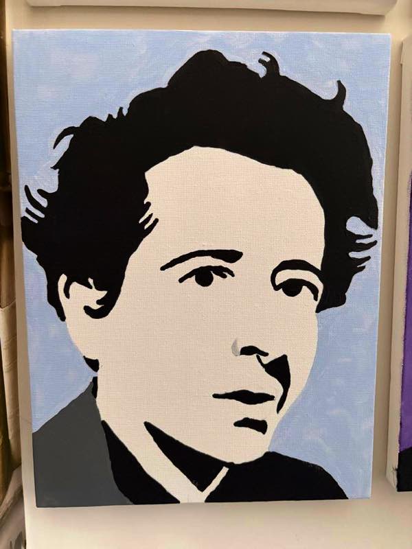 Hannah Arendt, painted by John Stoszkowski