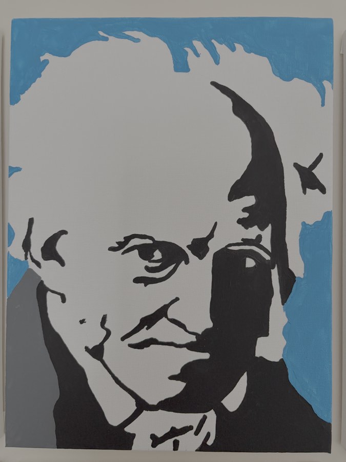 Painting of Arthur Schopenhauer by John Stoszkowski